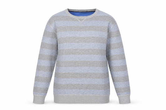 Lee Cooper Women's Grey Striped Crew Neck Cotton Jumper Size M