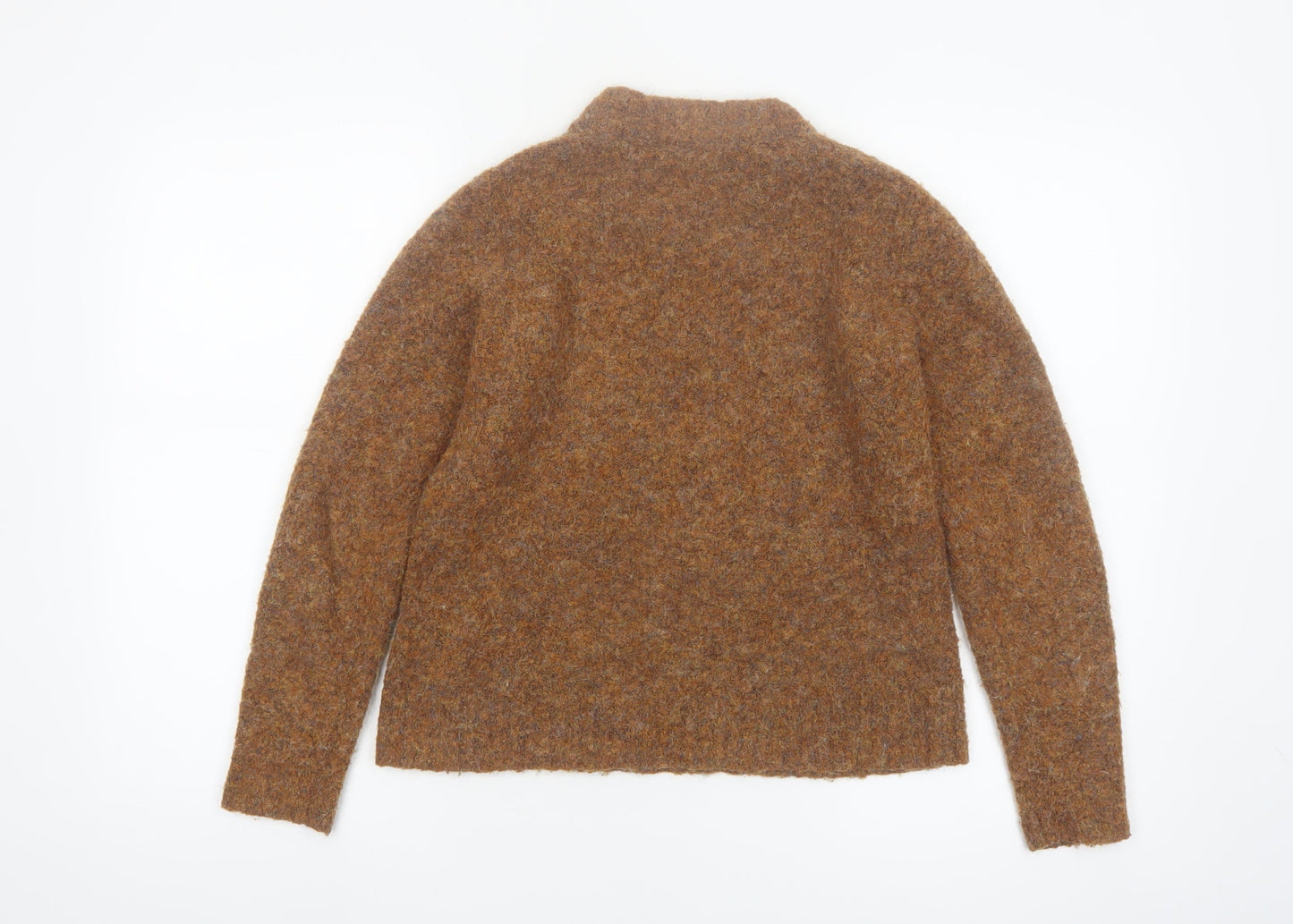 Warehouse Women Brown Wool Blend Crew Neck Pullover Jumper UK 8