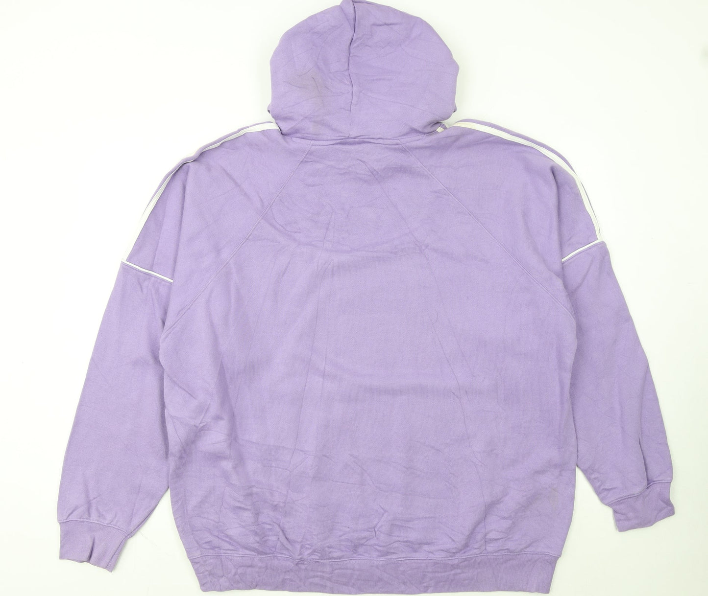 Adidas Women Purple XL Pullover Hoodie with White Stripes