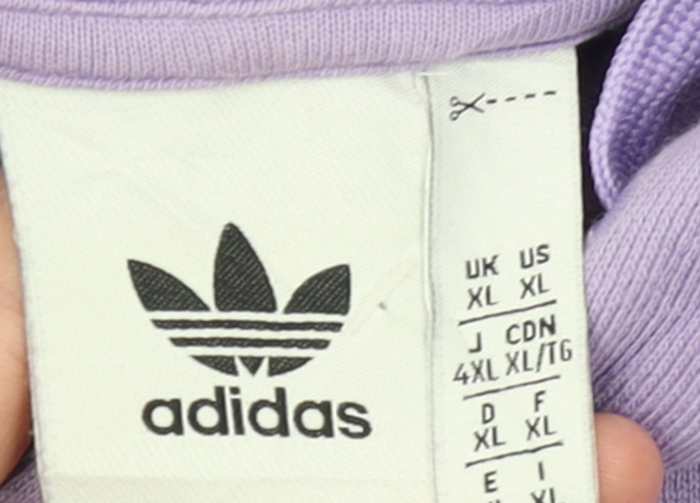 Adidas Women Purple XL Pullover Hoodie with White Stripes