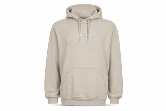 Adidas Mens Beige Hoodie Large Pullover Cotton Blend Classic Style