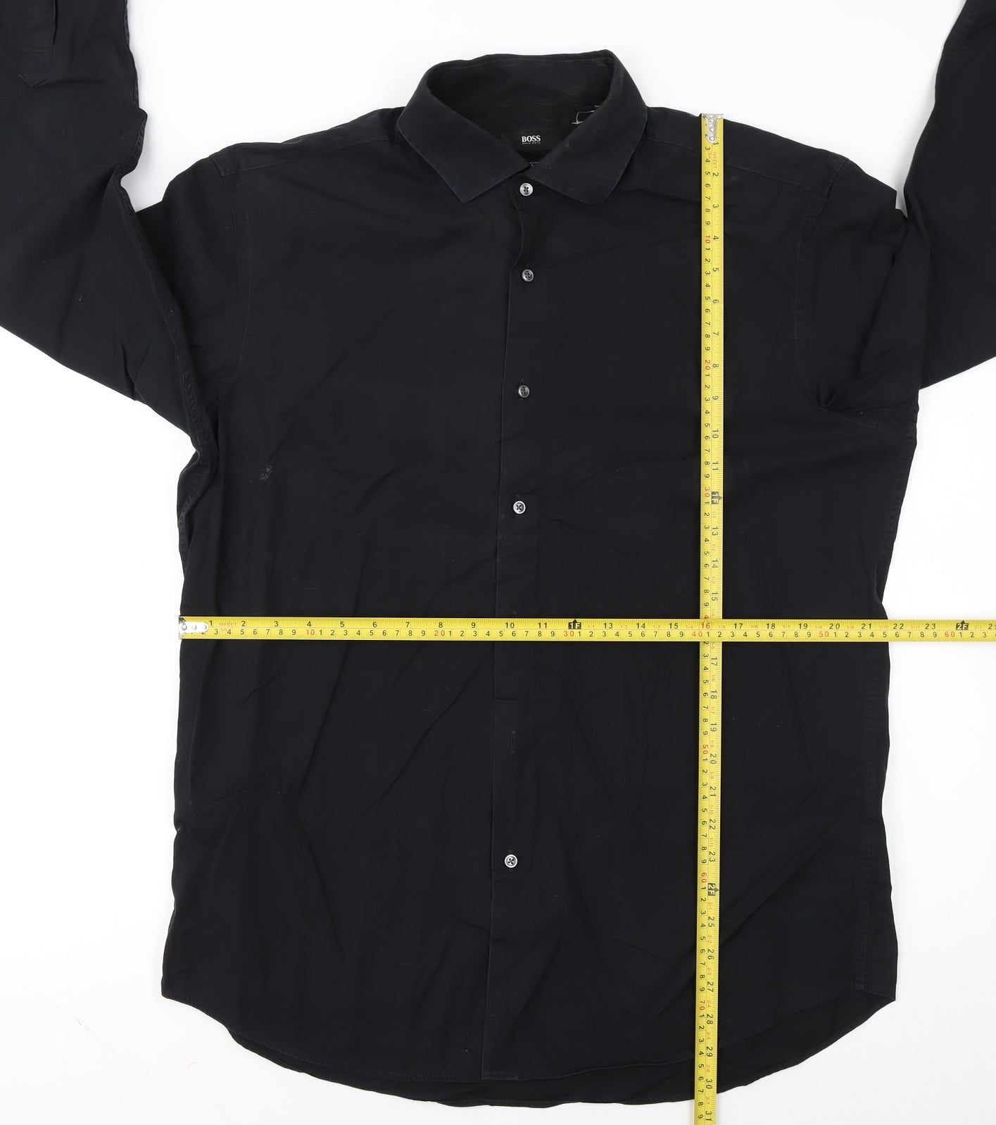 Hugo Boss Men's Black Regular Fit Easy Iron Long Sleeve Shirt 43