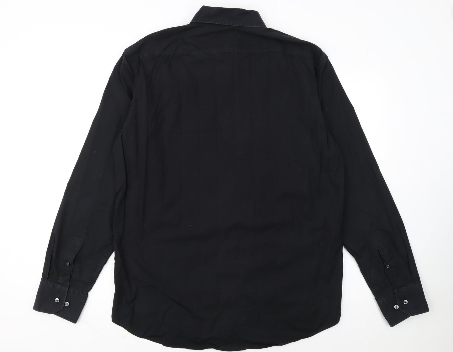 Hugo Boss Men's Black Regular Fit Easy Iron Long Sleeve Shirt 43