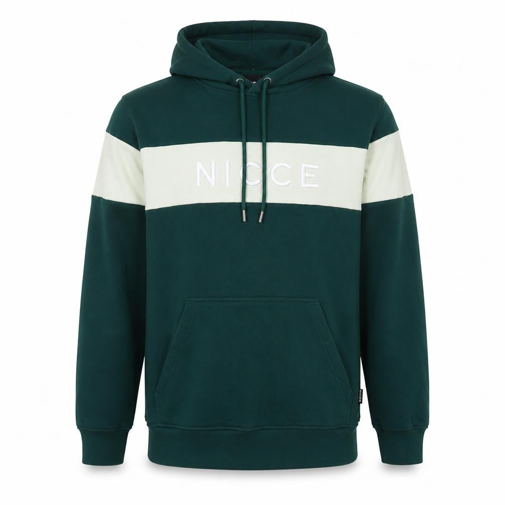 NICCE Men's Green XL Pullover Logo Hoodie with Drawstring and Pockets