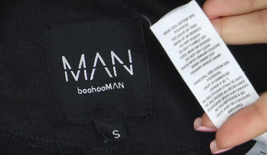 boohooMAN Men’s Black Small 1/2 Zip High Neck Pullover Sweatshirt