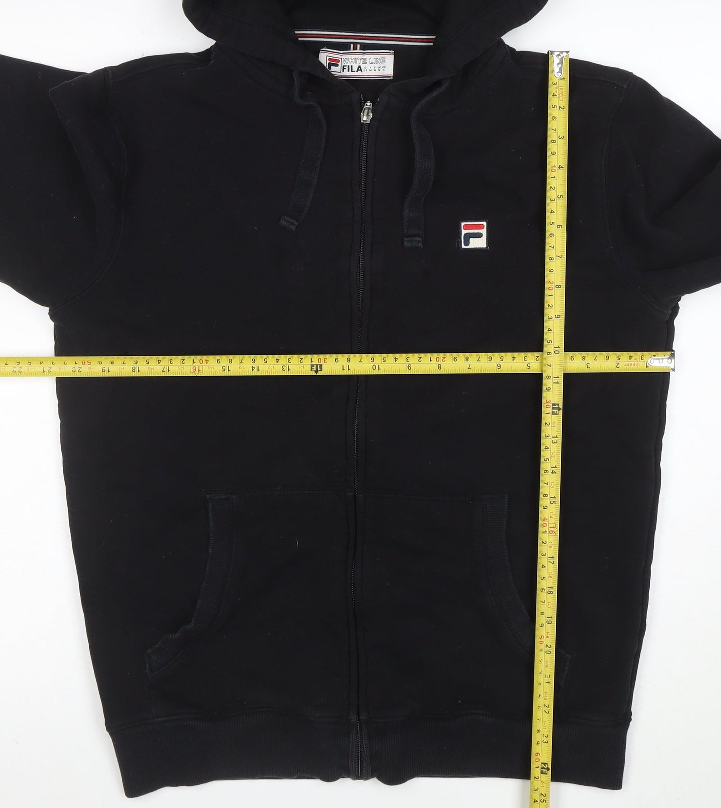 FILA Men's Black Full Zip Hoodie M Sports Cotton Blend