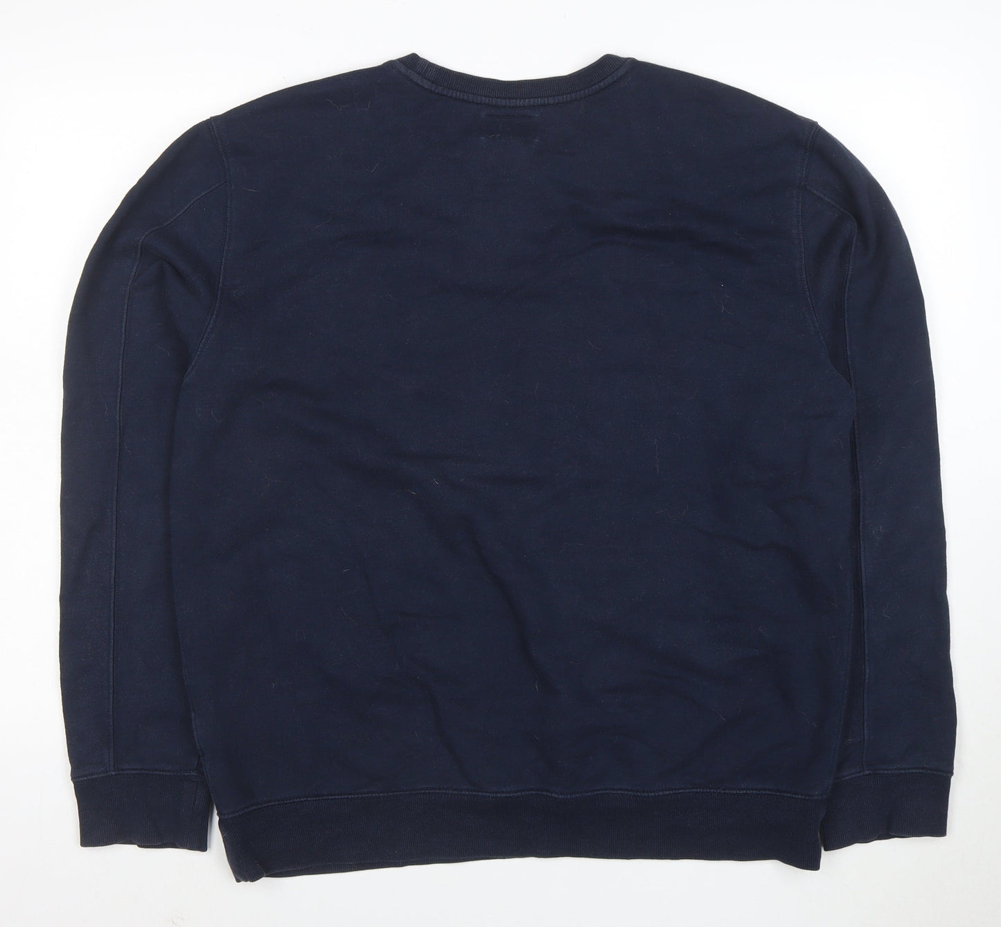 Timberland Men's Blue XL Crew Neck Logo Sweatshirt Pullover