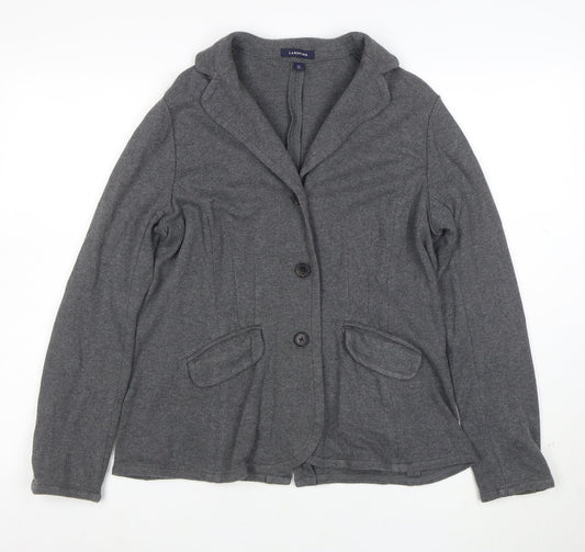 Lands' End Women's Grey Wool Knit Blazer Jacket Size S