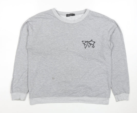Civico 51 Women's Grey XL Pullover Sweatshirt Crew Neck Cotton Blend