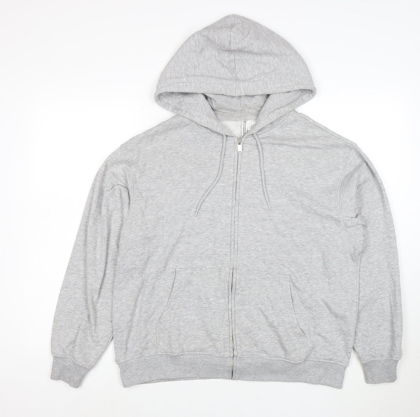 H&M Divided Women’s Grey Full Zip Hoodie M Cotton Blend