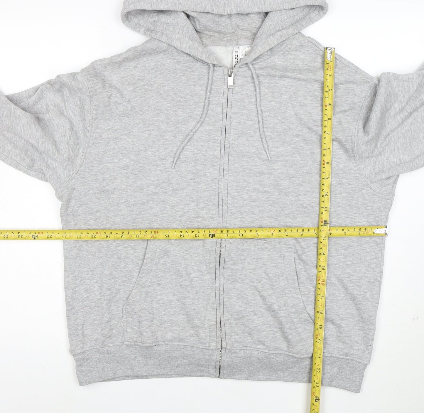 H&M Divided Women’s Grey Full Zip Hoodie M Cotton Blend
