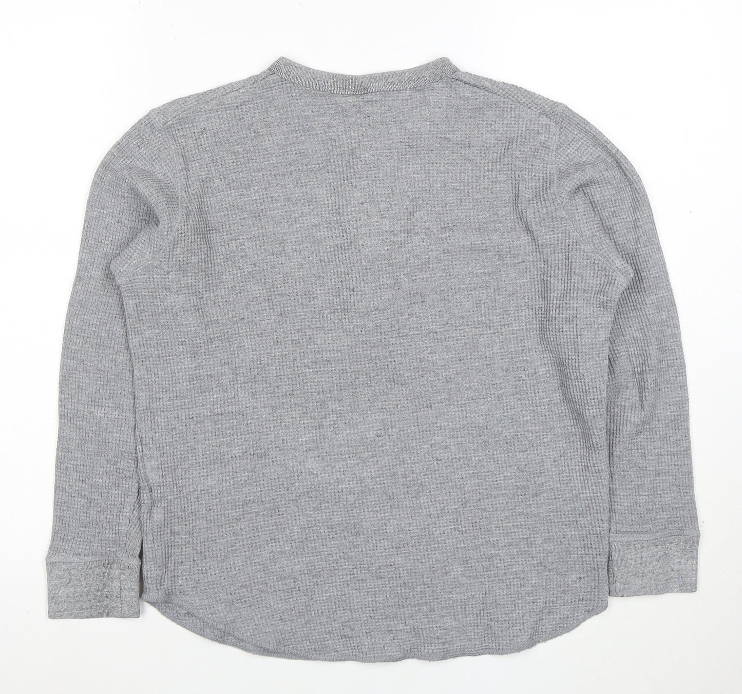 Uniqlo Women’s Grey Henley Sweatshirt XS Long Sleeve Cotton Blend