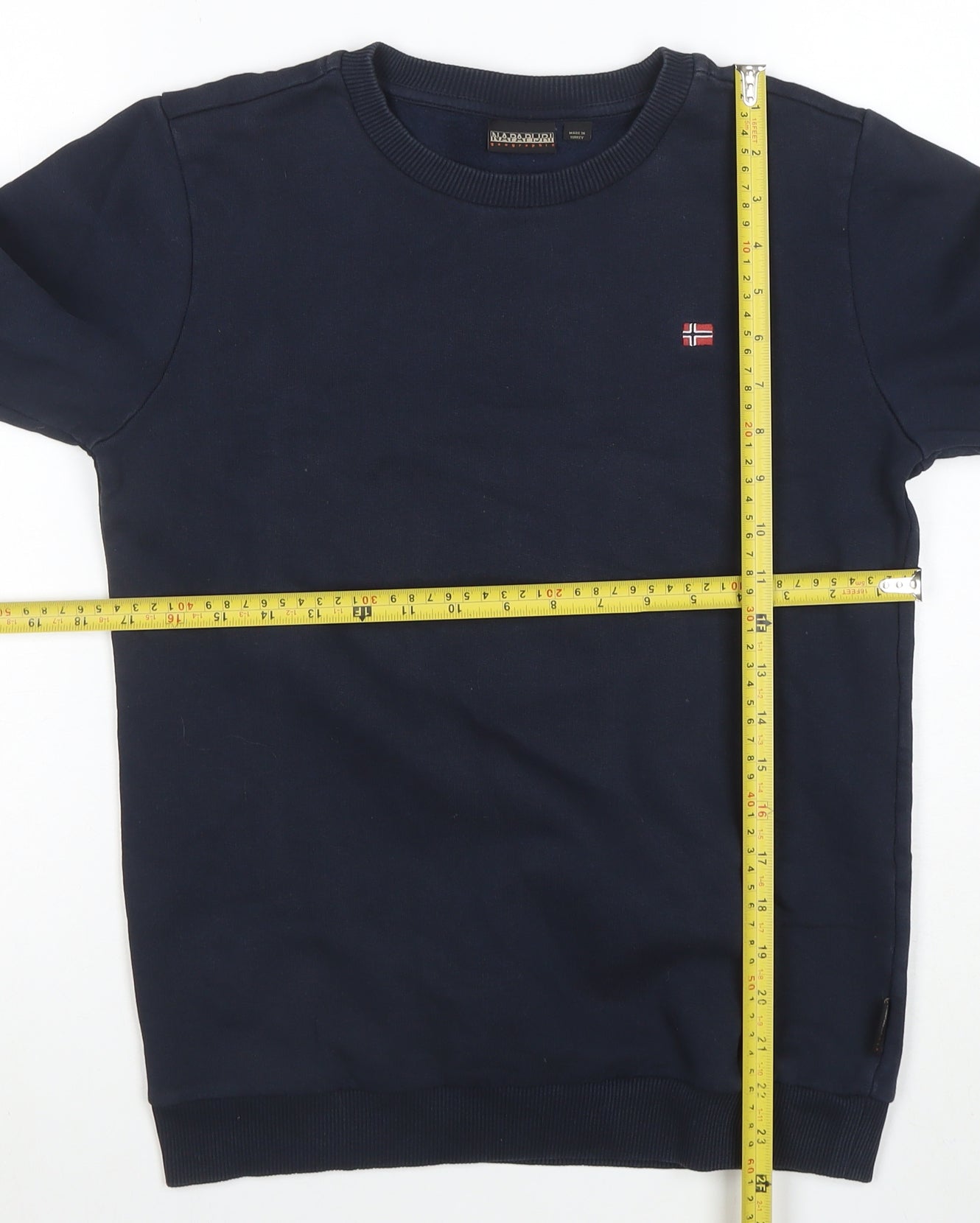 Napapijri Boys Navy Blue Crew Neck Long Sleeve Sweatshirt Size 14 Years