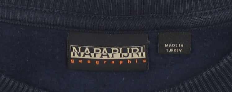 Napapijri Boys Navy Blue Crew Neck Long Sleeve Sweatshirt Size 14 Years