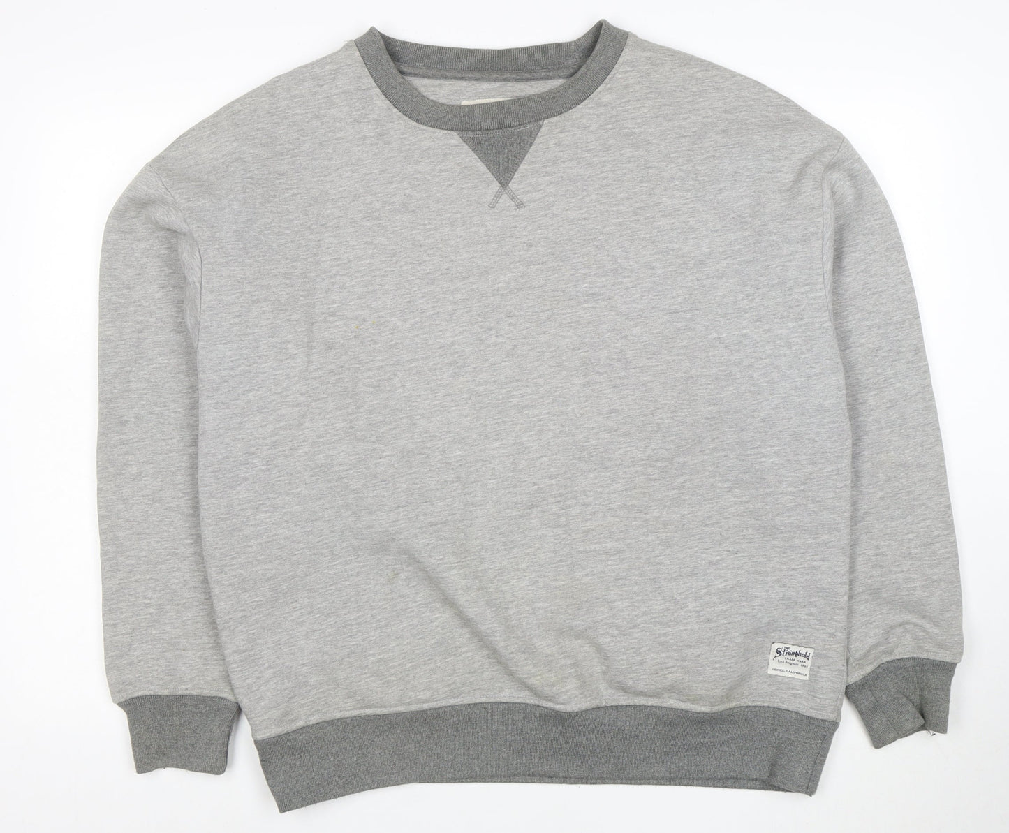 The Stronghold Men's Grey Crew Neck Sweatshirt L Cotton Blend Pullover