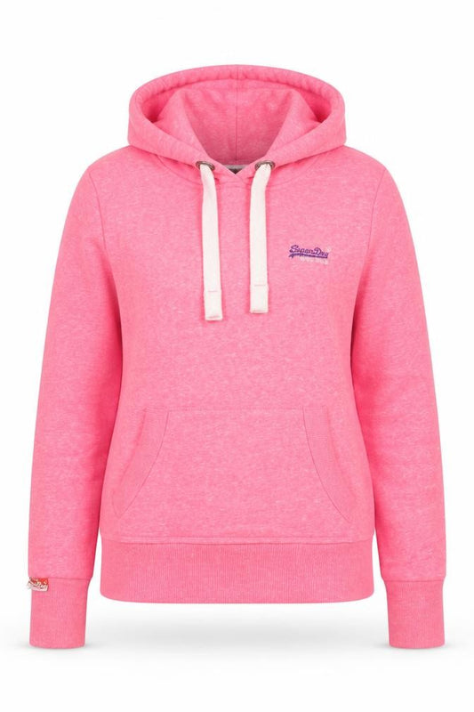 Superdry Women Pink Pullover Hoodie Small Orange Label Casual Style