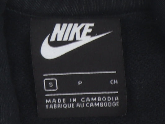 Nike Men's Black Pullover Hoodie Small Logo Sweatshirt