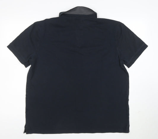 Charles Tyrwhitt Men's Black Polo Shirt XL Regular Fit Cotton Stretch