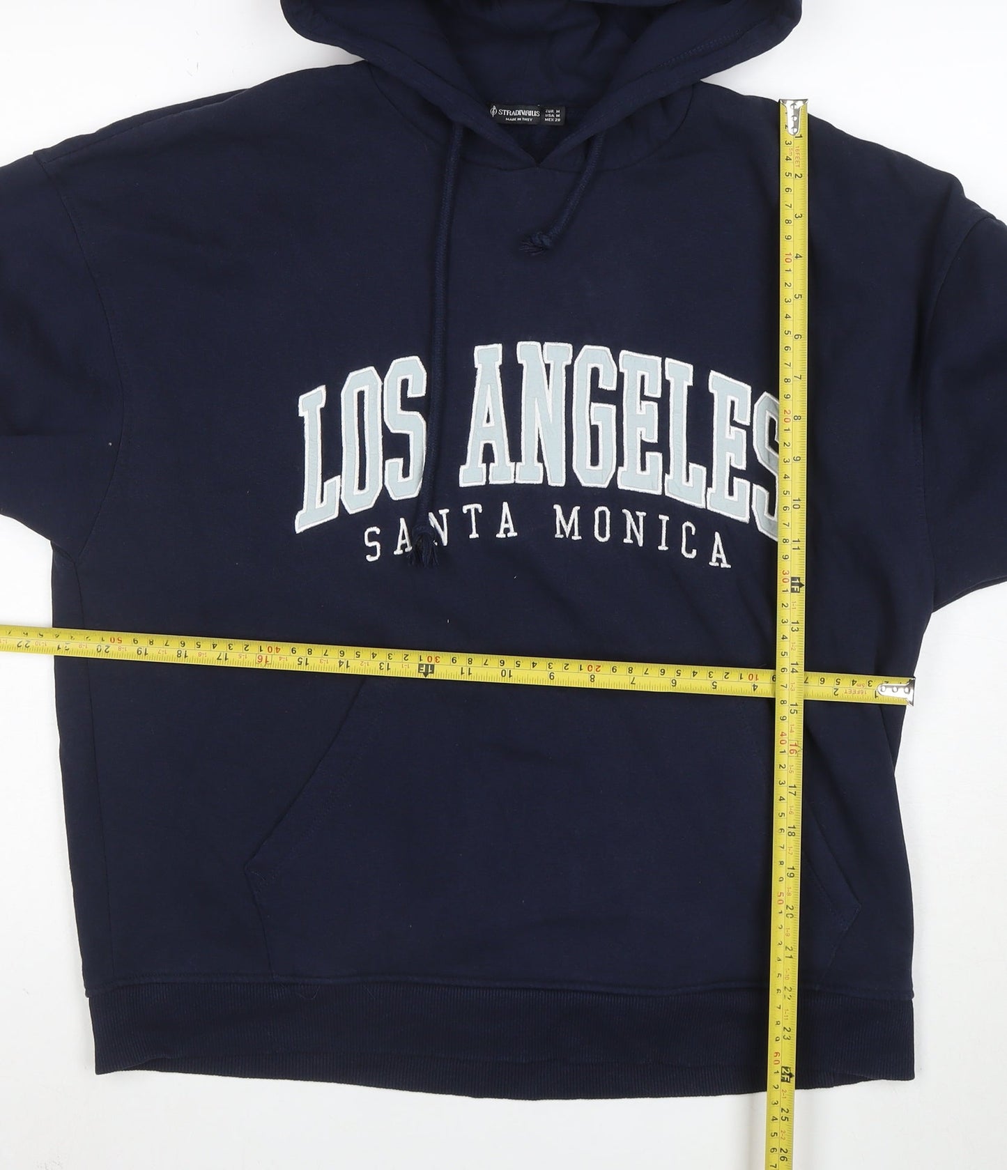 Stradivarius Womens Navy Blue Los Angeles Pullover Hoodie Size M