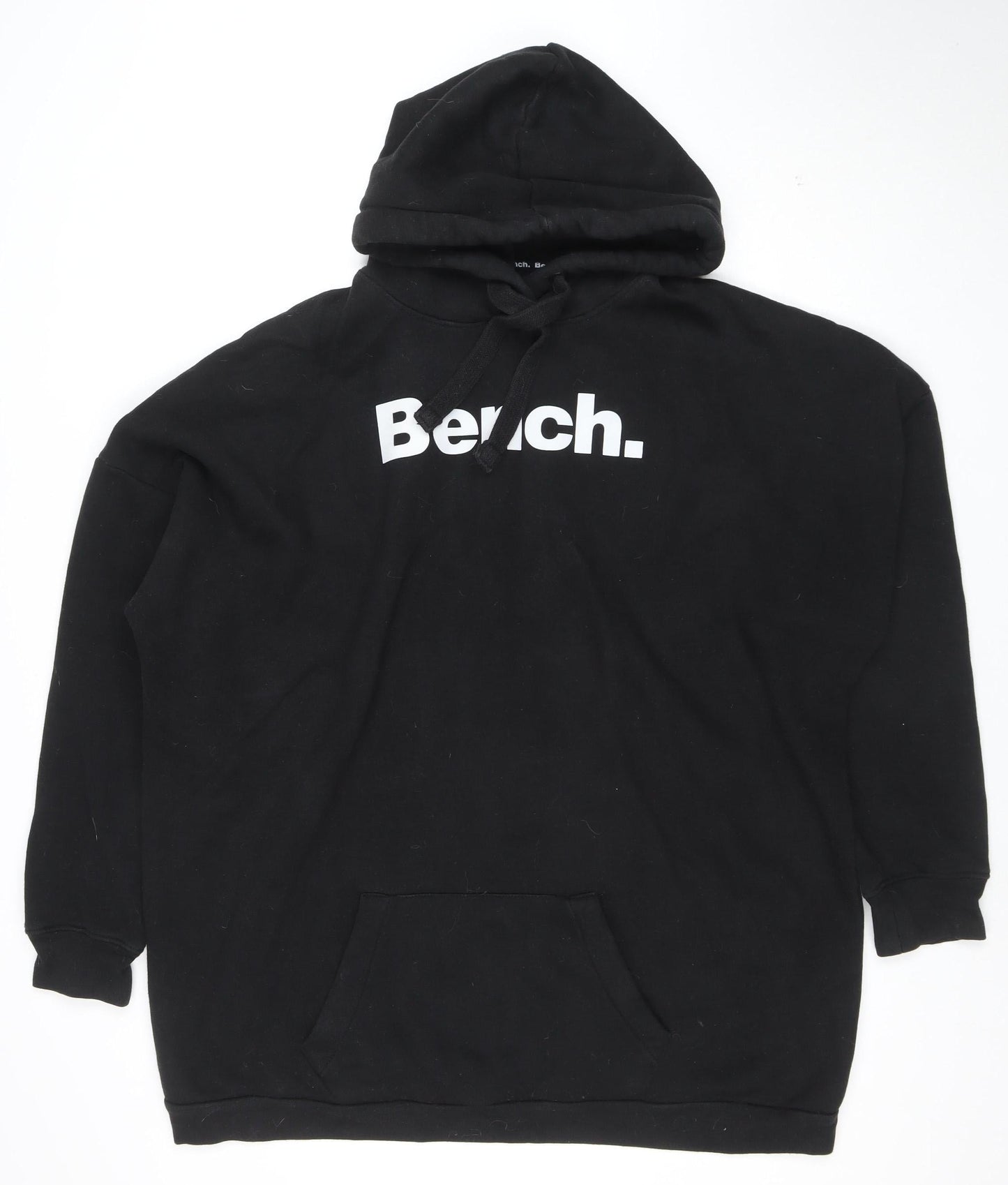Bench Men's Black 2XL Pullover Hoodie with Logo Print