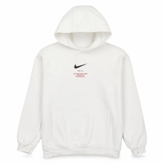 Nike Boys White Pullover Hoodie Size L Cotton Blend Swoosh Logo