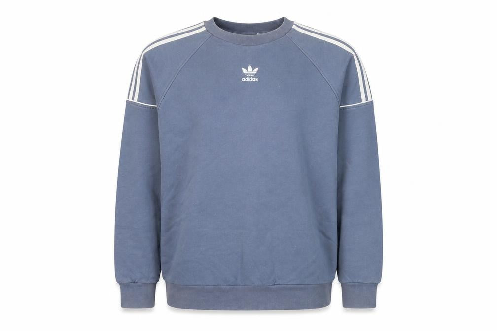 Adidas Men Blue Crew Neck Pullover Sweatshirt Size M