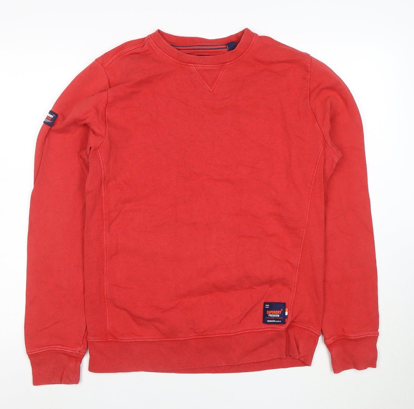 Superdry Mens Red Crew Neck Pullover Sweatshirt Size S
