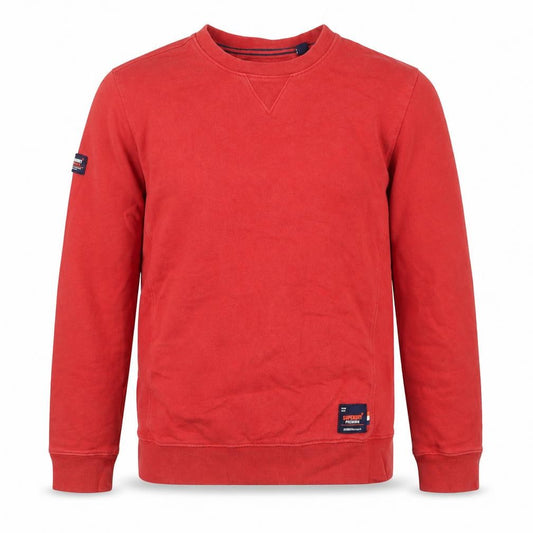 Superdry Mens Red Crew Neck Pullover Sweatshirt Size S