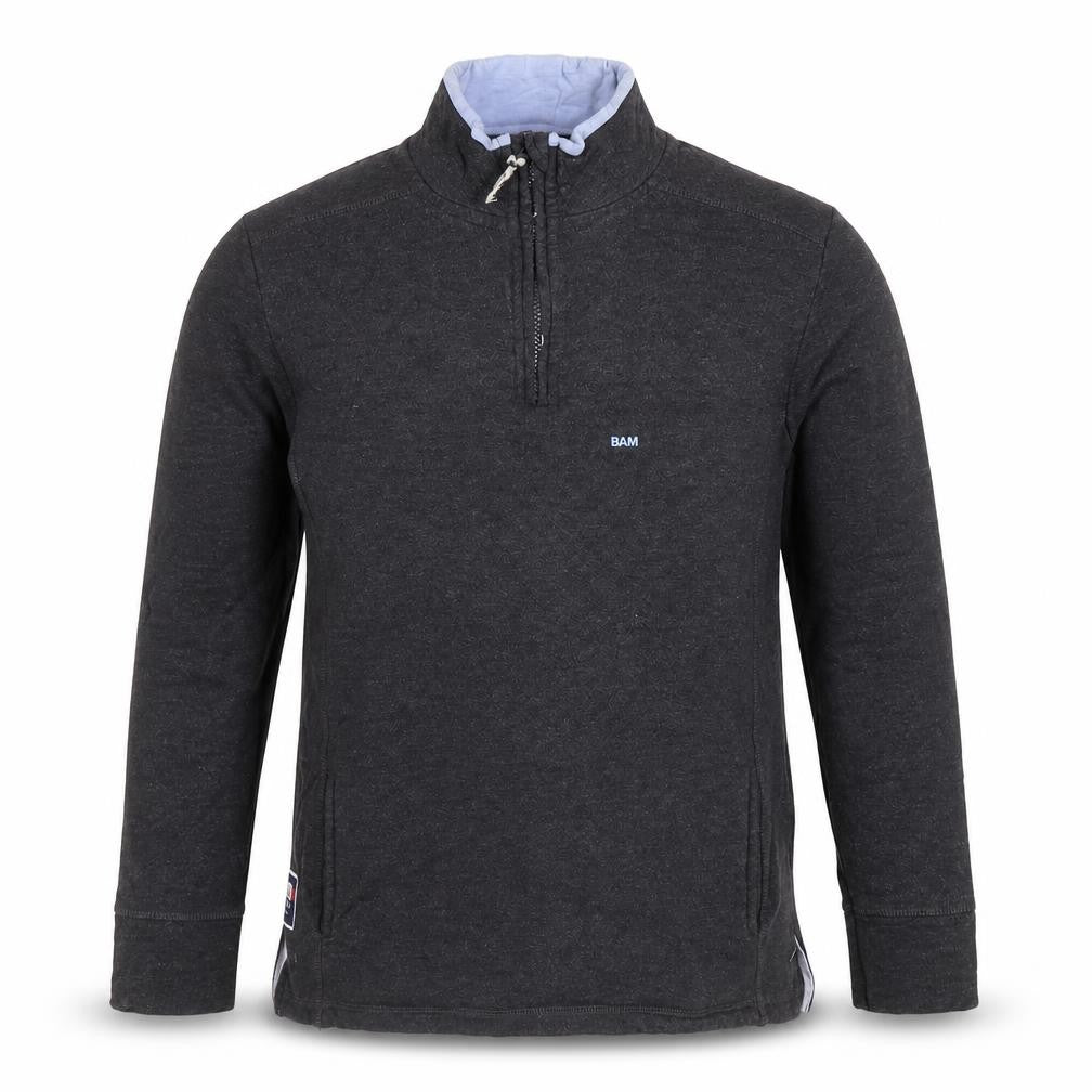 BAM Men's Grey 1/4 Zip Bamboo Sweatshirt Size M