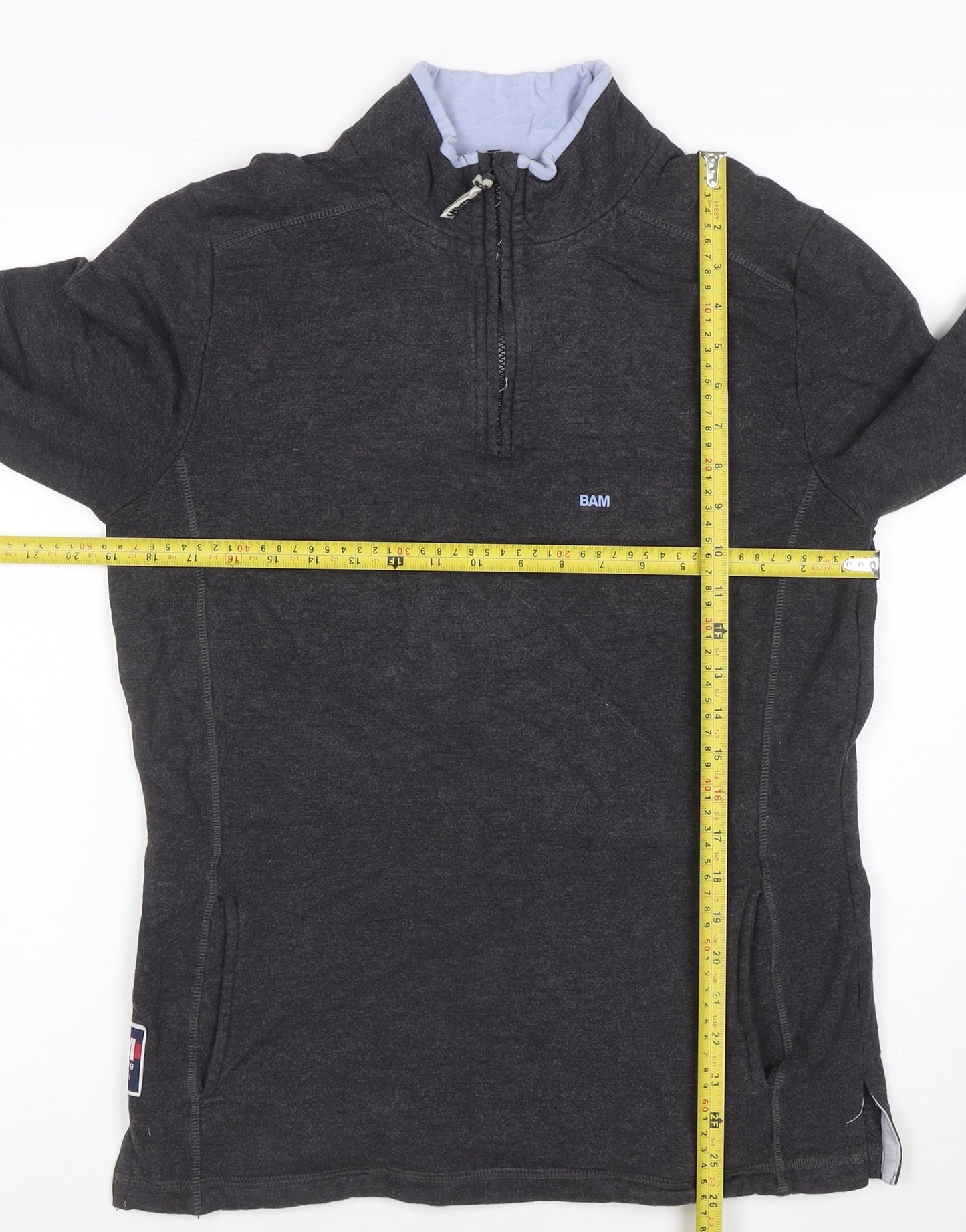 BAM Men's Grey 1/4 Zip Bamboo Sweatshirt Size M