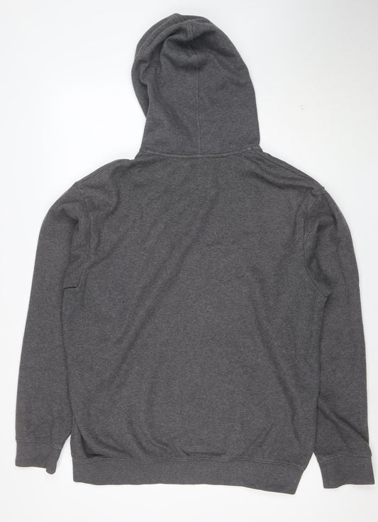 Nike Men’s Grey Full Zip Hoodie L Regular Fit Fleece Sweatshirt