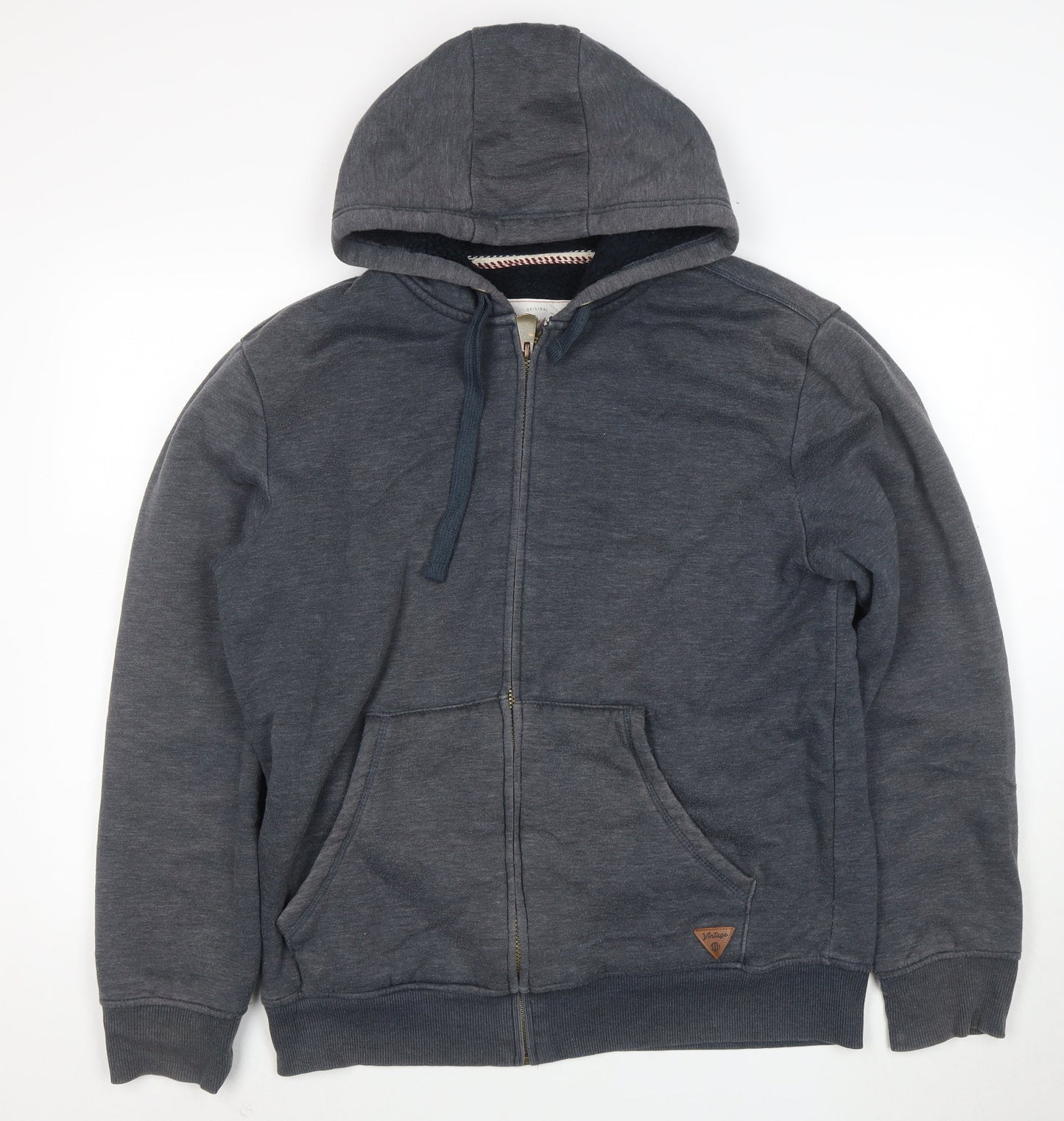 Weird Fish Mens Grey Full Zip Hoodie L Fleece Lined Casual