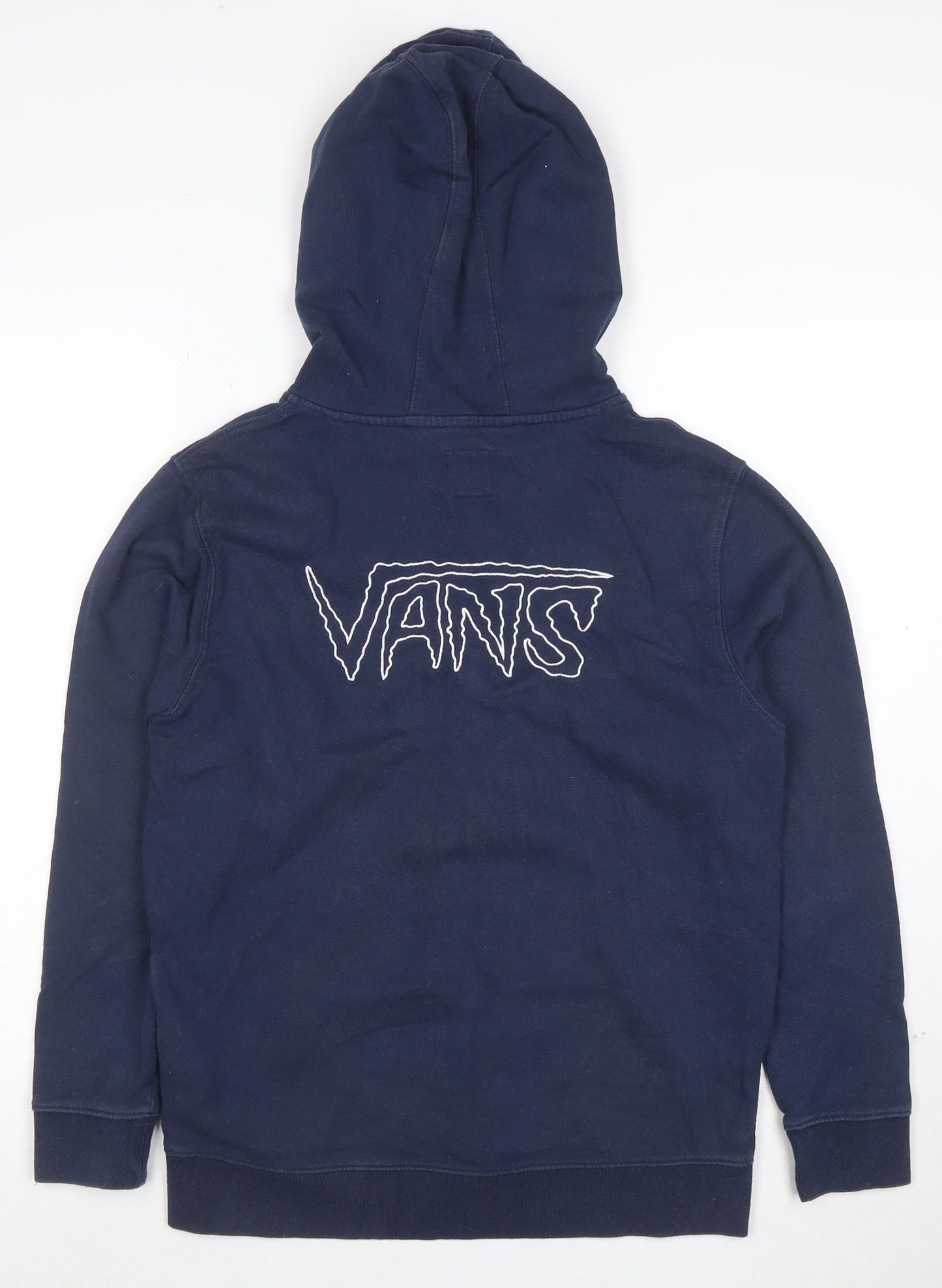 Vans Boys Navy Blue Pullover Hoodie Large Cotton Casual Logo Sweatshirt