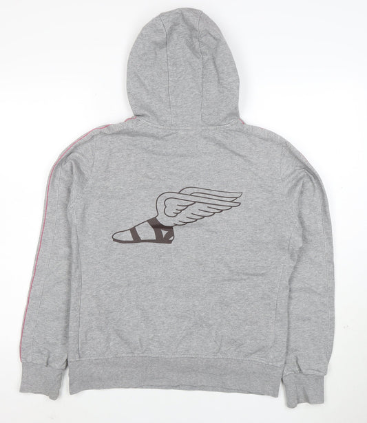 Nike Womens Grey Hoodie L Pullover 80% Cotton Logo Winged Design