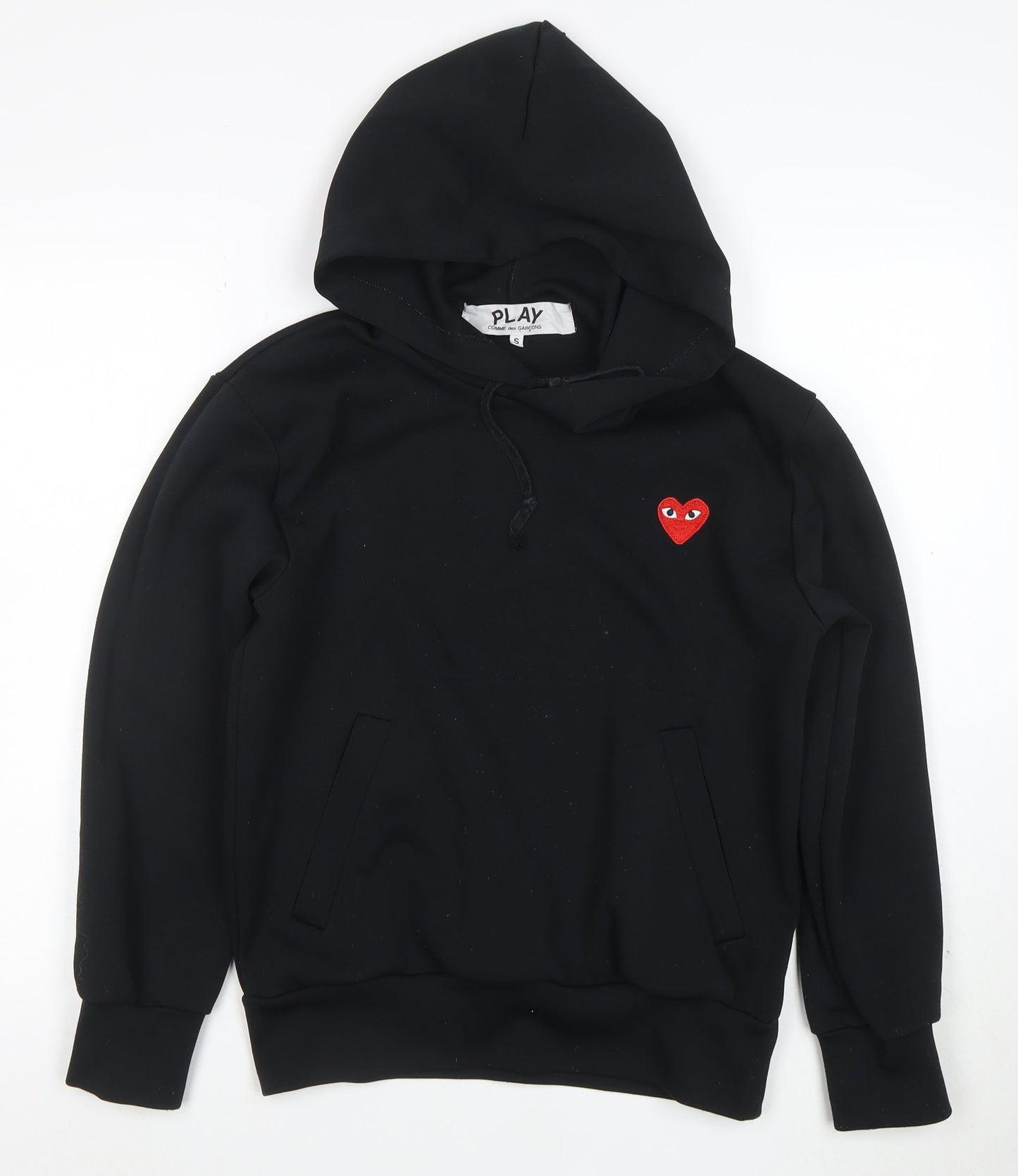 Comme des Garçons Play Men's Black Pullover Hoodie S with Heart Logo