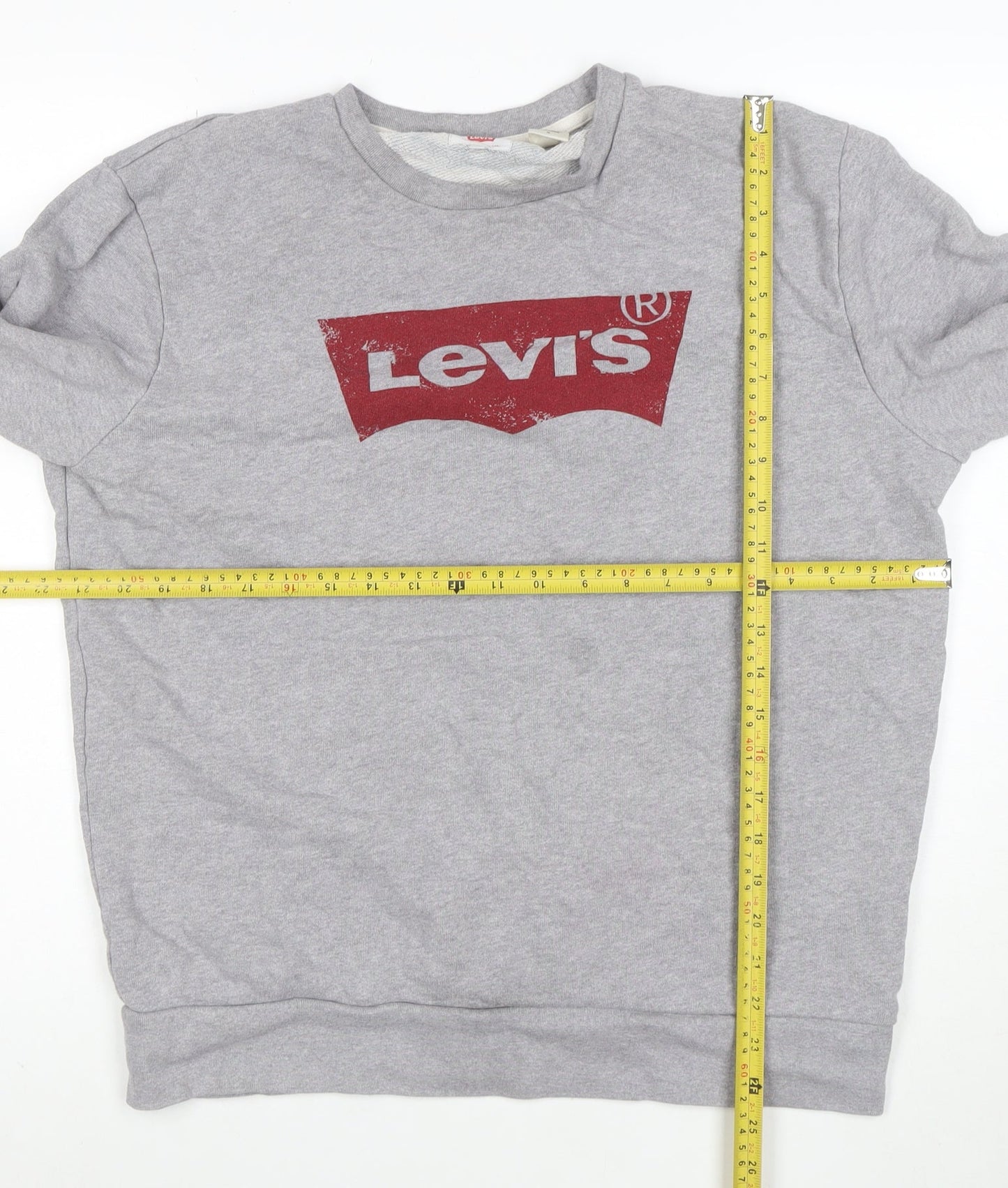 Levi's Men's Grey Logo Crew Neck Sweatshirt Size M