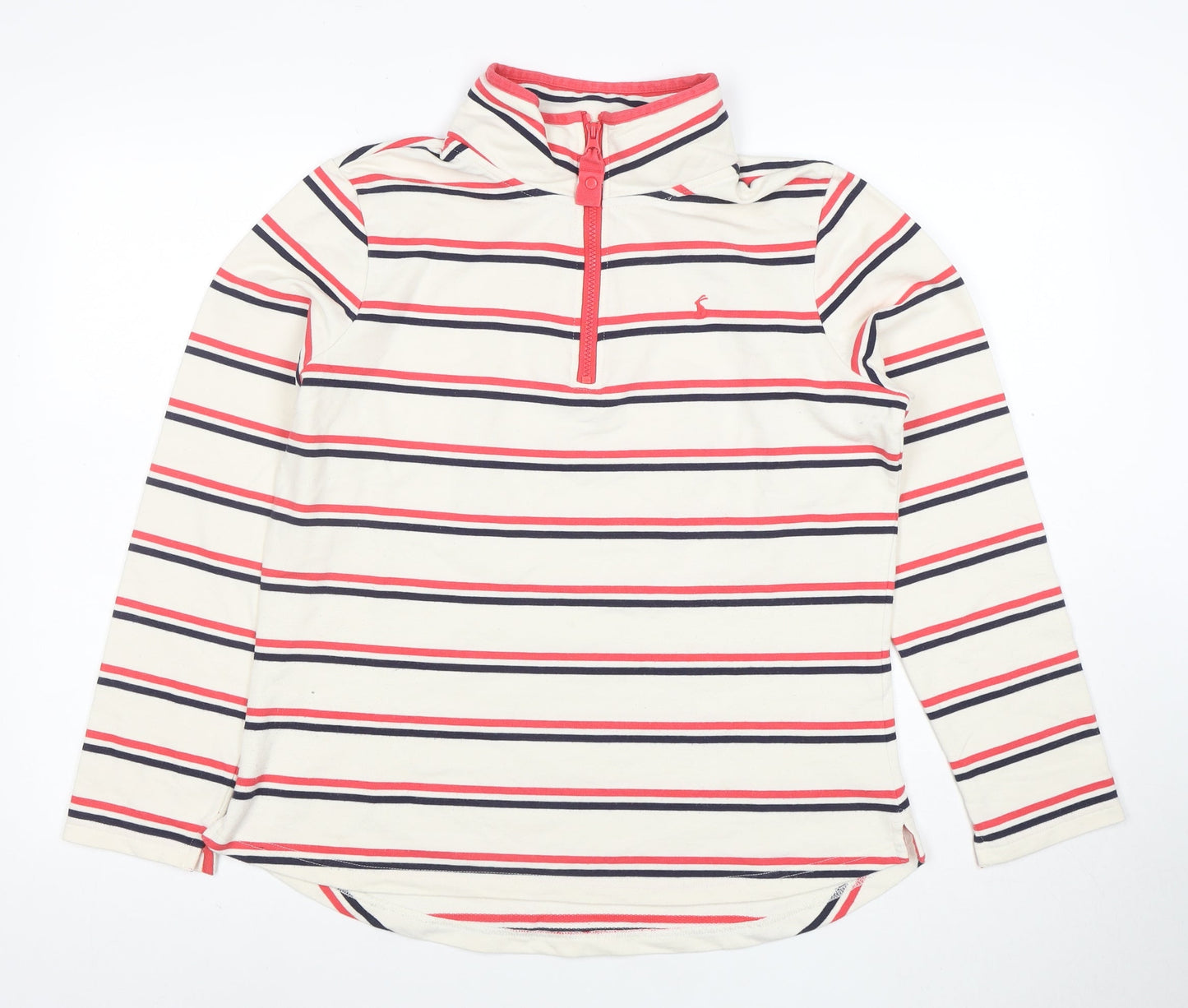 Joules Womens Multicoloured Striped Long Sleeve Cotton Polo Top UK 14