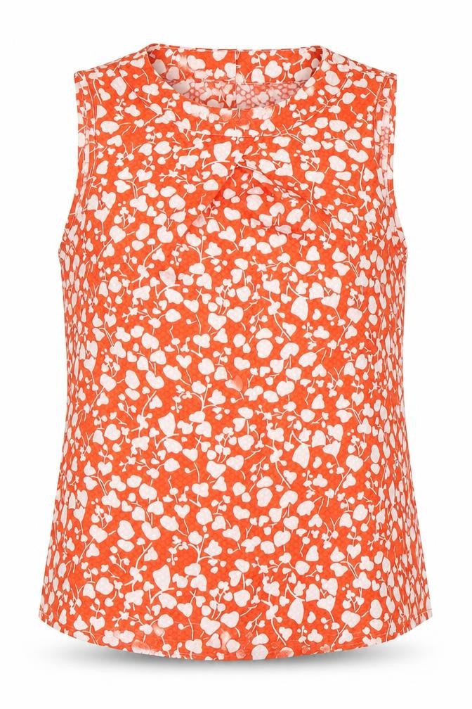 River Island Women's Orange Floral Sleeveless Blouse Size 10