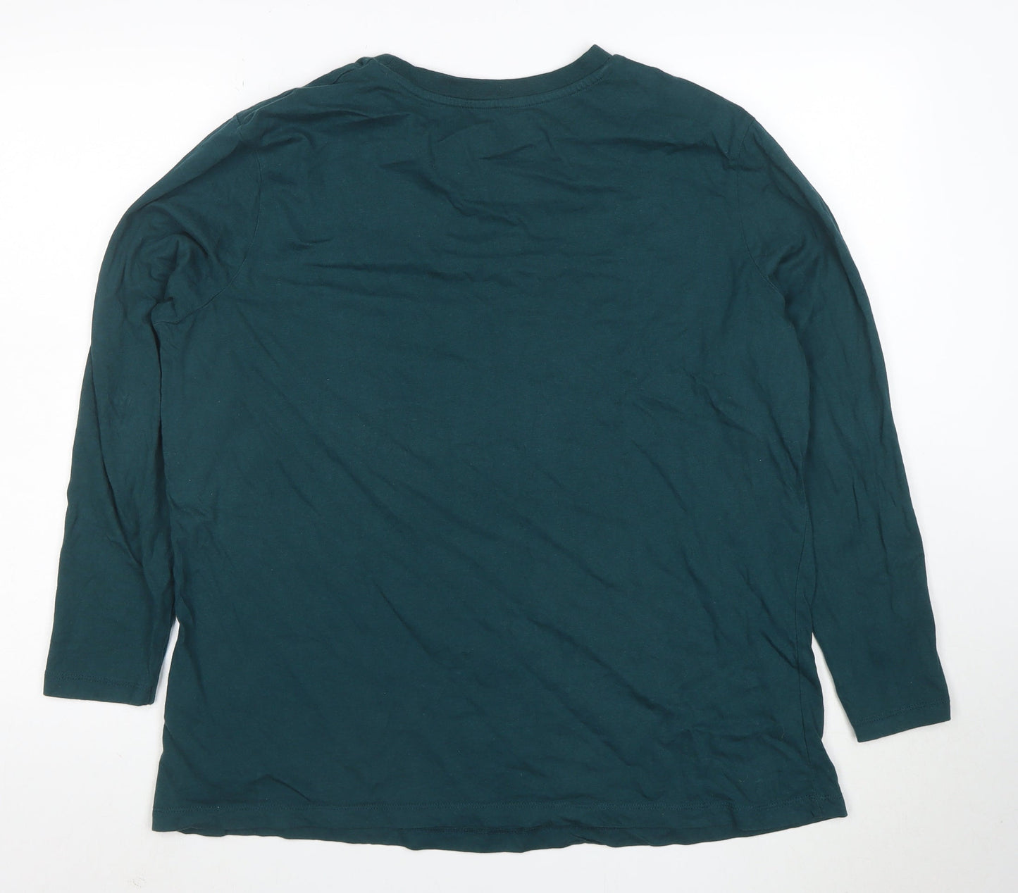 Capsule Women’s Teal Long Sleeve Basic T-Shirt Size 20 Cotton Comfort Fit