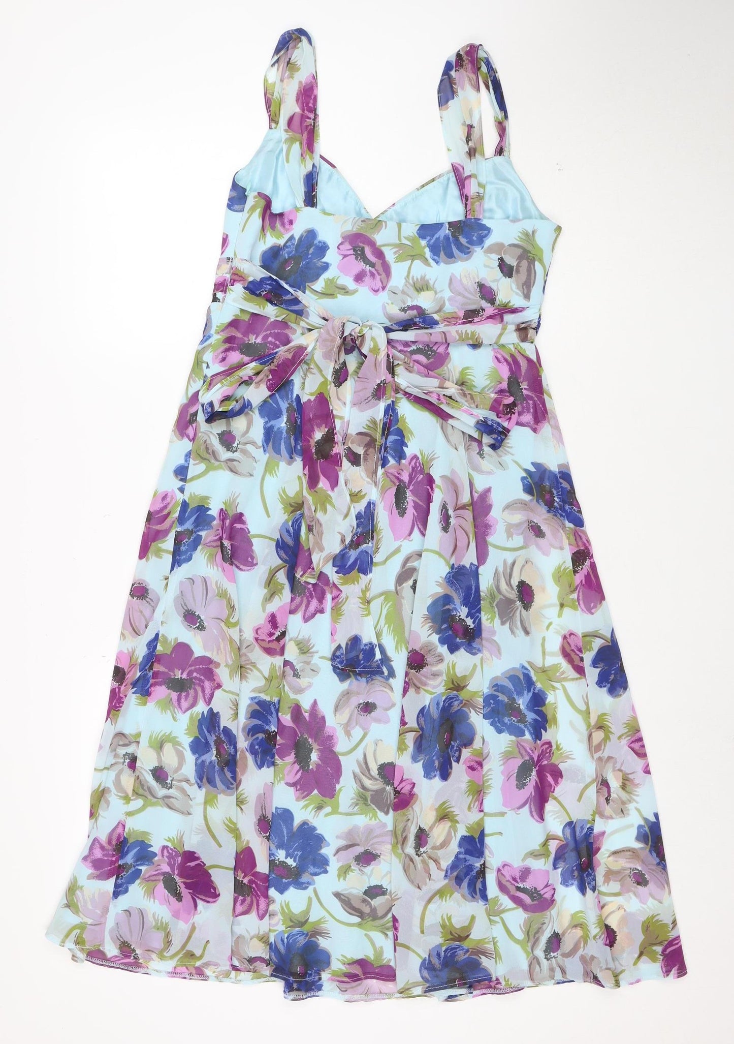 Debut Women's Multicoloured Floral Chiffon Fit & Flare Dress Size 10