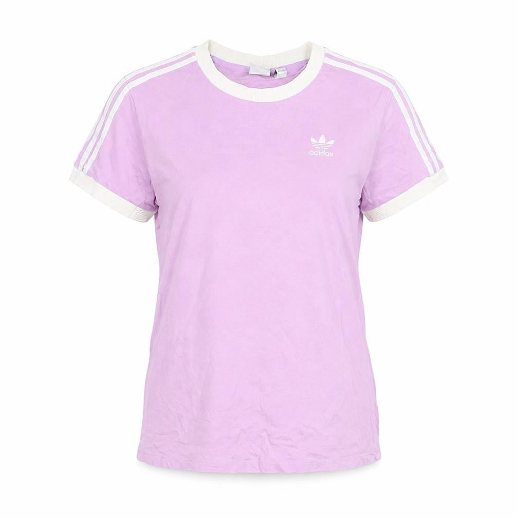 Adidas Womens Purple Ringer T-Shirt Size 10 Short Sleeve Cotton Top
