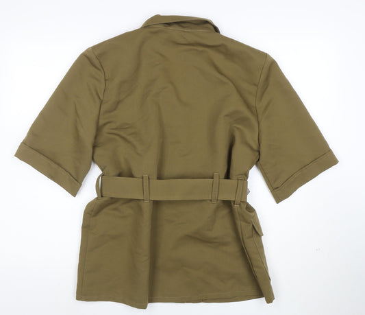 Talk Women’s Khaki Belted Short Sleeve Suit Jacket Size 10 Made in England