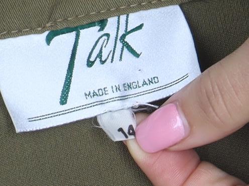 Talk Women’s Khaki Belted Short Sleeve Suit Jacket Size 10 Made in England
