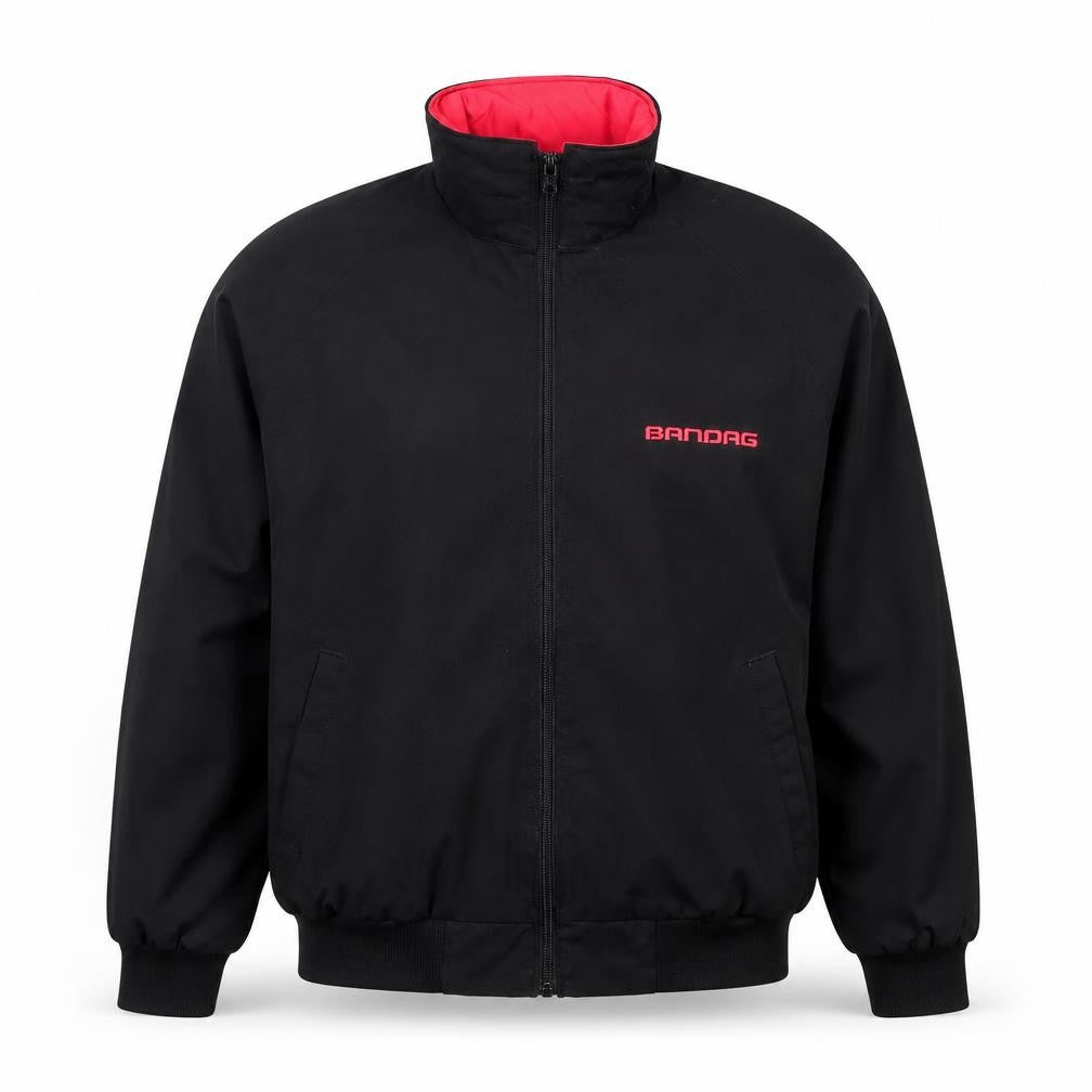 Swingster Women’s Black Bomber Jacket M Logo Zip Lined Workwear