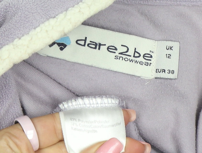 Dare 2b Womens Lilac Fleece 1/4 Zip Pullover Size 12 Snowwear Top