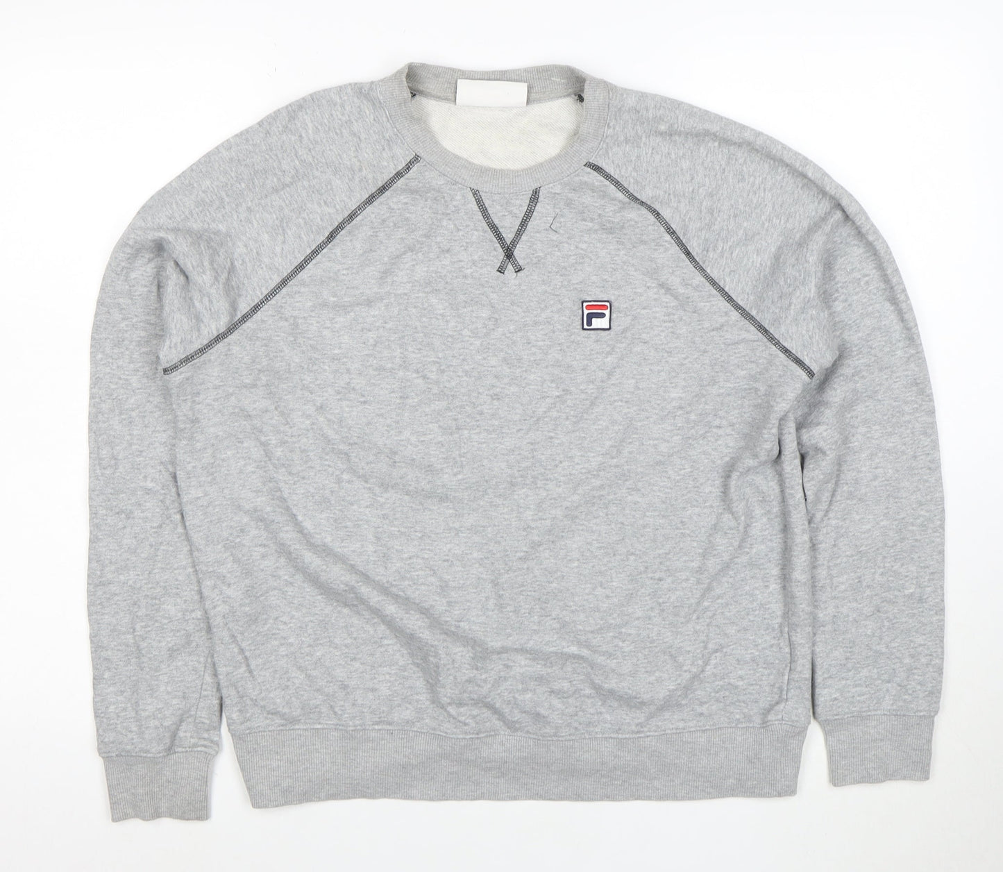 FILA Men's Grey L Pullover Sweatshirt Crew Neck Sports Jumper