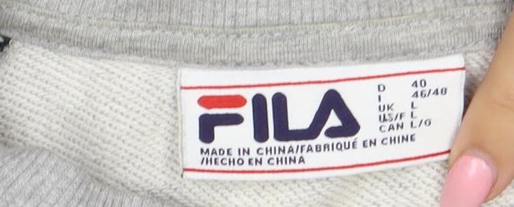FILA Men's Grey L Pullover Sweatshirt Crew Neck Sports Jumper