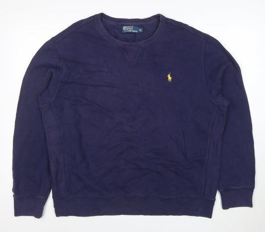 Ralph Lauren Men's Blue XL Crew Neck Cotton Sweatshirt