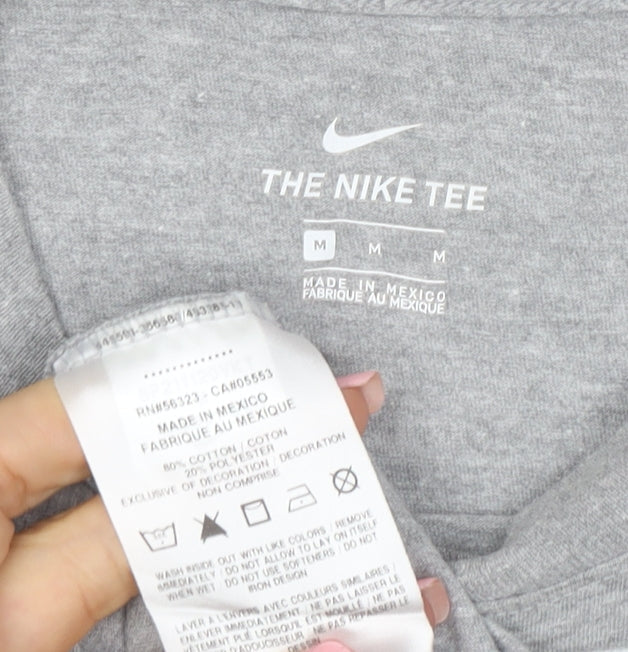 Nike Men's Grey Long Sleeve 'Born To Hoop' Sports T-Shirt Size M
