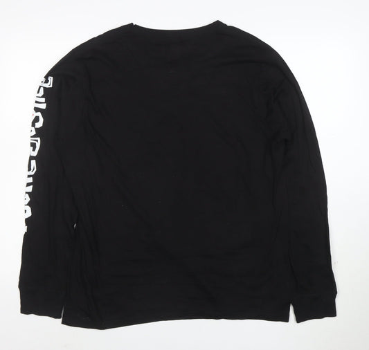 Poetic Justice Men’s Black Long Sleeve Graphic T-Shirt Size L